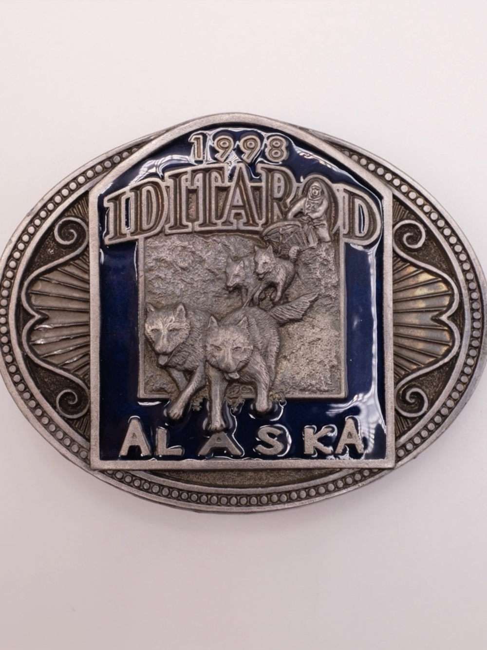 1998 Iditarod Dog Sled Mushing Race Alaska Vintage Belt Buckle
